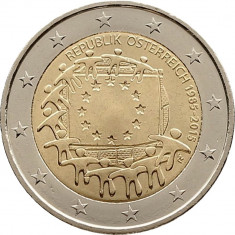 Drapelul UE - Austria moneda comemorativa 2 euro 2015 - UNC foto