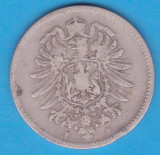 (7) MONEDA DIN ARGINT GERMANIA - 1 MARK 1874, LIT. F, NECURATATA, Europa