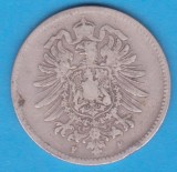 (7) MONEDA DIN ARGINT GERMANIA - 1 MARK 1874, LIT. F, NECURATATA, Europa