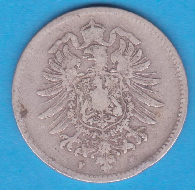 (7) MONEDA DIN ARGINT GERMANIA - 1 MARK 1874, LIT. F, NECURATATA