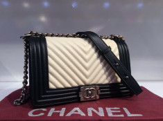 Geanta Chanel Le Boy Chevron Medium Size * Piele Ecologica First Class Premium * foto