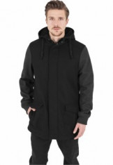 Jacheta de iarna pentru barbati, gluga, 2 culori negru/gri inchis foto