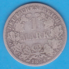 (7) MONEDA DIN ARGINT GERMANIA - 1 MARK 1874, LIT. A, NECURATATA