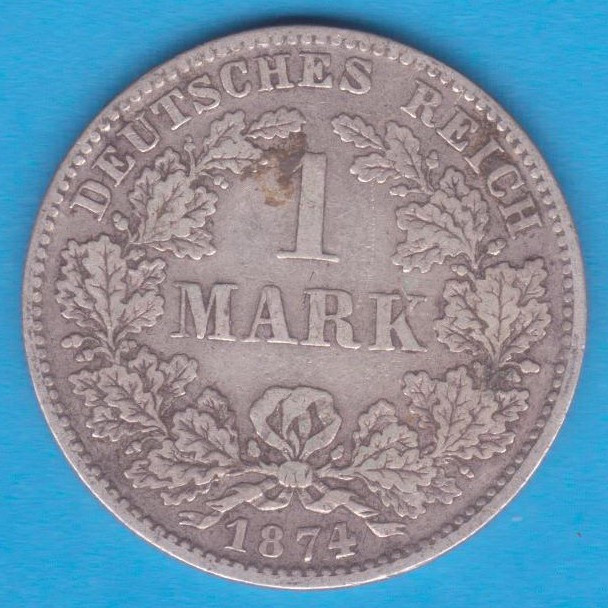 (2) MONEDA DIN ARGINT GERMANIA - 1 MARK 1874, LIT. D, NECURATATA