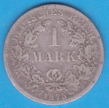 (7) MONEDA DIN ARGINT GERMANIA - 1 MARK 1875, LIT. B, PURITATE 900, NECURATATA, Europa