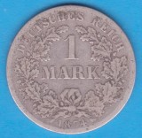 (3) MONEDA DIN ARGINT GERMANIA - 1 MARK 1874, LIT. F, NECURATATA, Europa