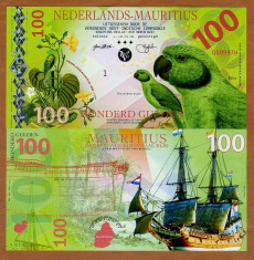 MAURITIUS- 100 GULDEN 2016- POLYMER-EMISIUNE PRIVATA- UNC!! foto