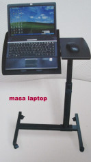 Mini Birou Multifunctionala MASA Suport LAPTOP rotile ERGONOMICA foto