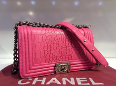 Geanta Chanel Le Boy Chevron Medium Size * Piele Ecologica First Class Premium * foto