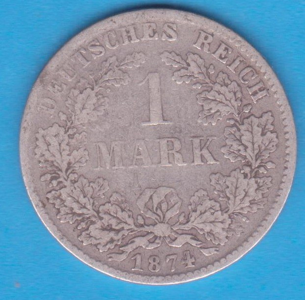 (7) MONEDA DIN ARGINT GERMANIA - 1 MARK 1874, LIT. D, NECURATATA