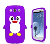 Husa silicon model pinguin MOV Samsung Galaxy S3 i9300 + folie ecran