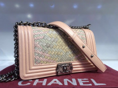 Geanta Chanel Le Boy Chevron Medium Size * Piele Ecologica First Class Premium * foto