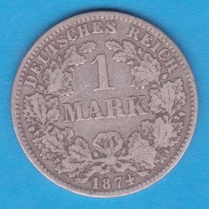 (4) MONEDA DIN ARGINT GERMANIA - 1 MARK 1874, LIT. D, NECURATATA