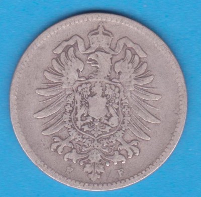 (4) MONEDA DIN ARGINT GERMANIA - 1 MARK 1874, LIT. F, NECURATATA foto