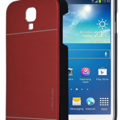 Husa MOTOMO rosu red aluminiu + plastic Samsung Galaxy S4 + folie ecran
