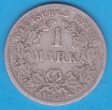 (2) MONEDA DIN ARGINT GERMANIA - 1 MARK 1874, LIT. F, NECURATATA, Europa