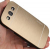 Husa pelicula aluminiu MOTOMO gold auriu Samsung Galaxy S3 i9300 + folie ecran, Metal / Aluminiu