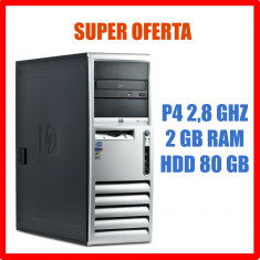 CALCULATOR TOWER HP DC 530 2GB RAM P4 2.8 GHz HDD 80 GB CD-ROM Garantie foto