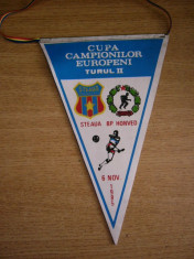 MCFA - FANION - STEAUA BUCURESTI - BP HONVED - CC EUROPENI - 6 NOIEMBRIE 1985 foto