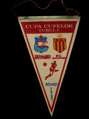 MCFA - FANION - DINAMO - DINAMO BUC - FC MALINES - CUPA CUPELOR - 20 SEPT 1987 foto