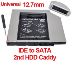 Hard disk caddy adaptor de la unitate optica IDE la HDD SATA 12.7mm HDD / SSD foto