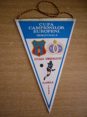 MCFA - FANION - STEAUA BUCURESTI - SCA ANDERLECHT - CCE - 16 APRILIE 1986 foto