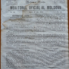 Principatele Unite , Monitorul oficial al Moldovii , Iasi , nr. 62 , 1859