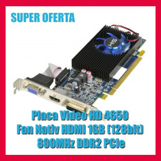 Placa Video HD 4650 Fan Native HDMI 1GB (128bit) 800MHz DDR2 PCIe Garantie foto