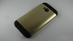 Husa HTC One M8 Spigen Slim Armor GOLD !!! Folie din Sticla CADOU foto