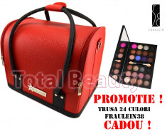 Geanta cosmetica Fraulein38 Germania Red &amp;amp; Black+ CADOU Trusa 24 Culori foto