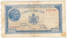2)Bancnota 5000 lei 22 august 1944,FOARTE RARA foto