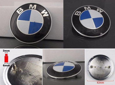 set 2 embleme auto fata spate pentru BMW 82 si 74 mm E46 E39 E38 E90 E60 Z foto