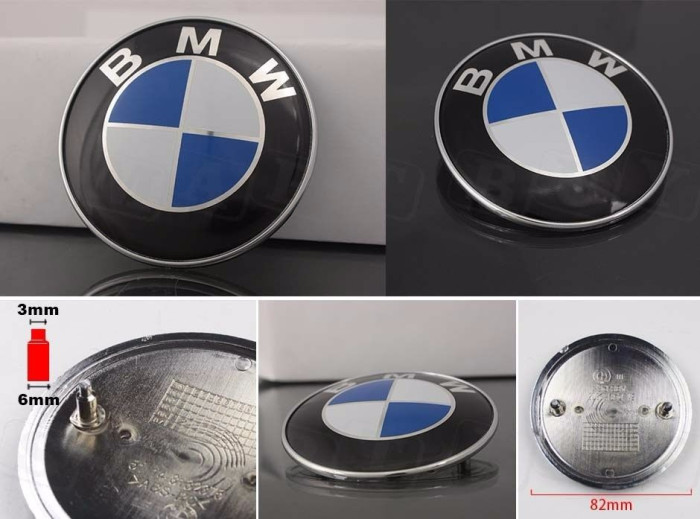 set 2 embleme auto fata spate pentru BMW 82 si 74 mm E46 E39 E38 E90 E60 Z