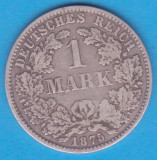 (4) MONEDA DIN ARGINT GERMANIA - 1 MARK 1875, LIT. D, PURITATE 900, NECURATATA, Europa