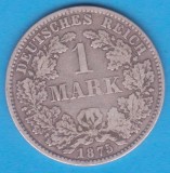 (4) MONEDA DIN ARGINT GERMANIA - 1 MARK 1875, LIT. D, PURITATE 900, NECURATATA, Europa