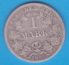 (4) MONEDA DIN ARGINT GERMANIA - 1 MARK 1875, LIT. E, PURITATE 900, NECURATATA foto