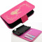 husa Samsung Galaxy Ace Style G310 portofel carte flip roz cu fluture