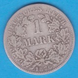 (3) MONEDA DIN ARGINT GERMANIA - 1 MARK 1876, LIT. H, PURITATE 900, NECURATATA