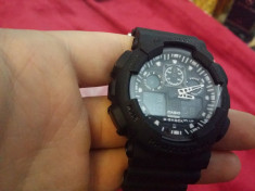 Ceas - CASIO G-SHOCK - Negru + Alb, Sport, Quartz, Curea Silicon,Cutie foto