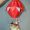 Jucarie bebe de agatat, balon cu 3 animale: iepure, broasca si magar; 48 cm