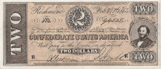 SUA USA 2 DOLARI DOLLARS CONFEDERATE 1864 VF COPIE foto