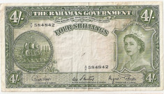 Bahamas 4 Shillings ND(1953) VF foto