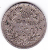 Chile 20 centavos 1925 fauna,condor,vultur