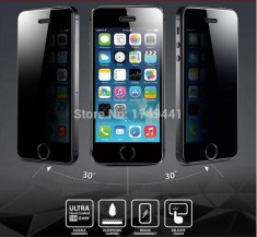 Iphone 5 5S 5C SE - Folie Sticla Securizata Privacy Neagra foto