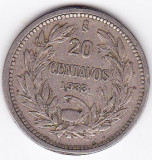 Chile 20 centavos 1933 fauna,condor,vultur, America Centrala si de Sud