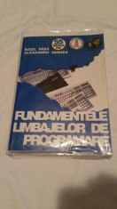 Fundamentele Limbajelor de Programare - Bazil Parv foto