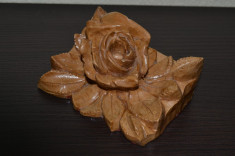 Suport din lemn pentru foto / poza in forma de trandafir sculptat manual #123 foto