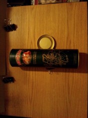 Cutie Ambalaj Carton; capac metal - Whiskey:"DRUMGUISH"- h. 31; diam.9cm