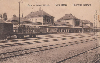 SATU-MARE, GARA , CIRCULATA, STAMPILA 27 NOV. 1923 foto