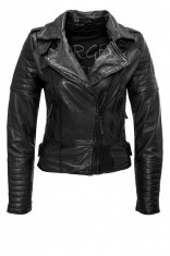 Geaca de Piele Dama Freaky Nation Neagra Sporty foto